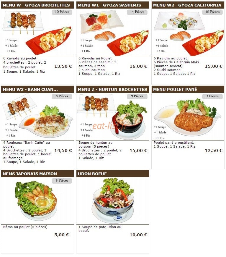 Sushi wako — carte page 8