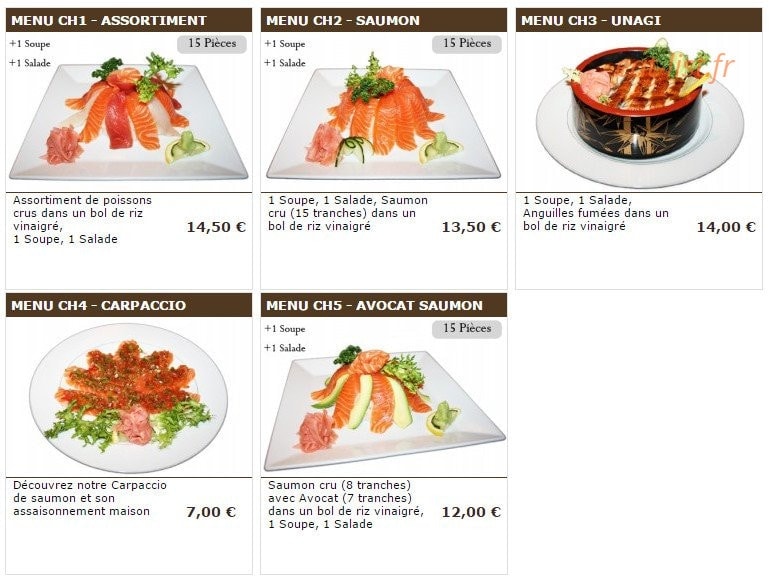 Sushi wako — carte page 9