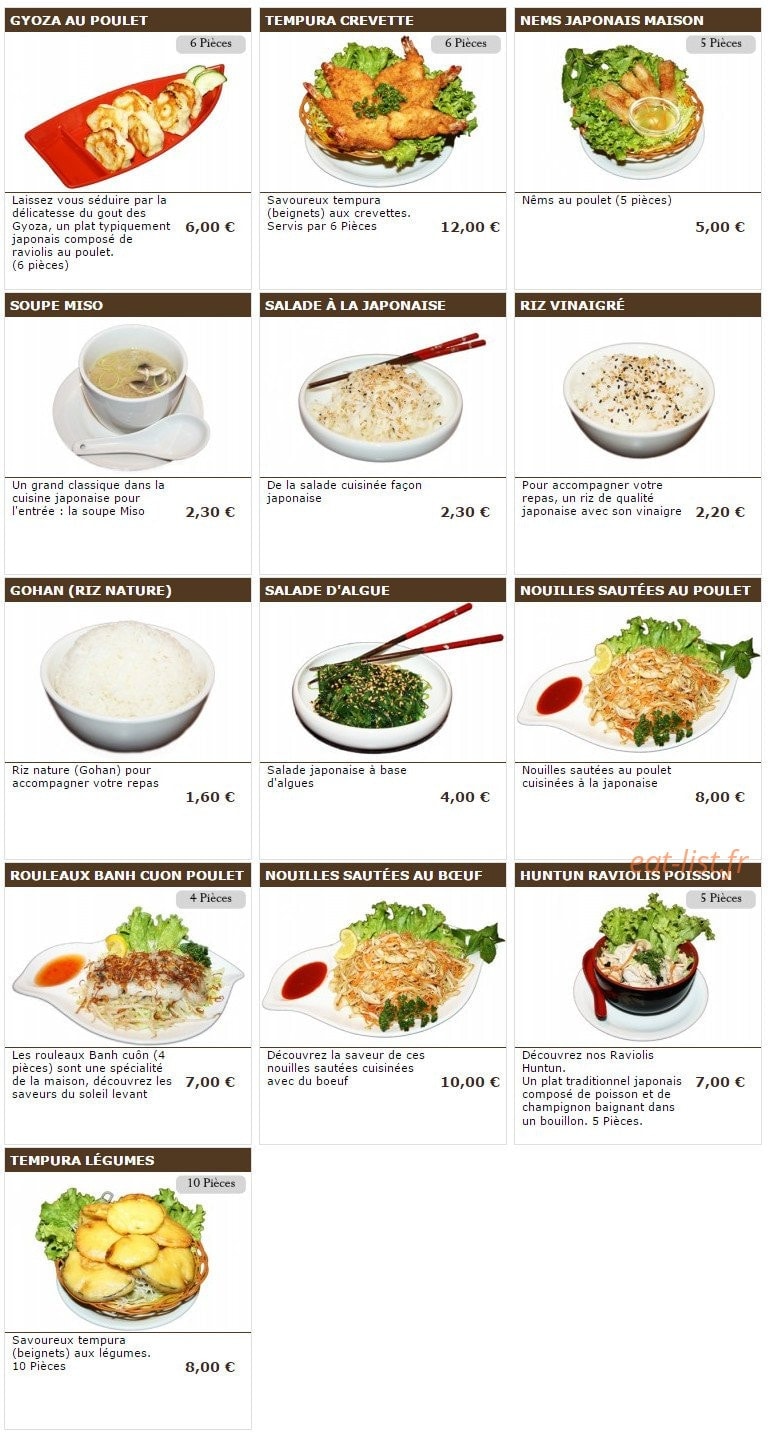 Sushi wako — carte page 15