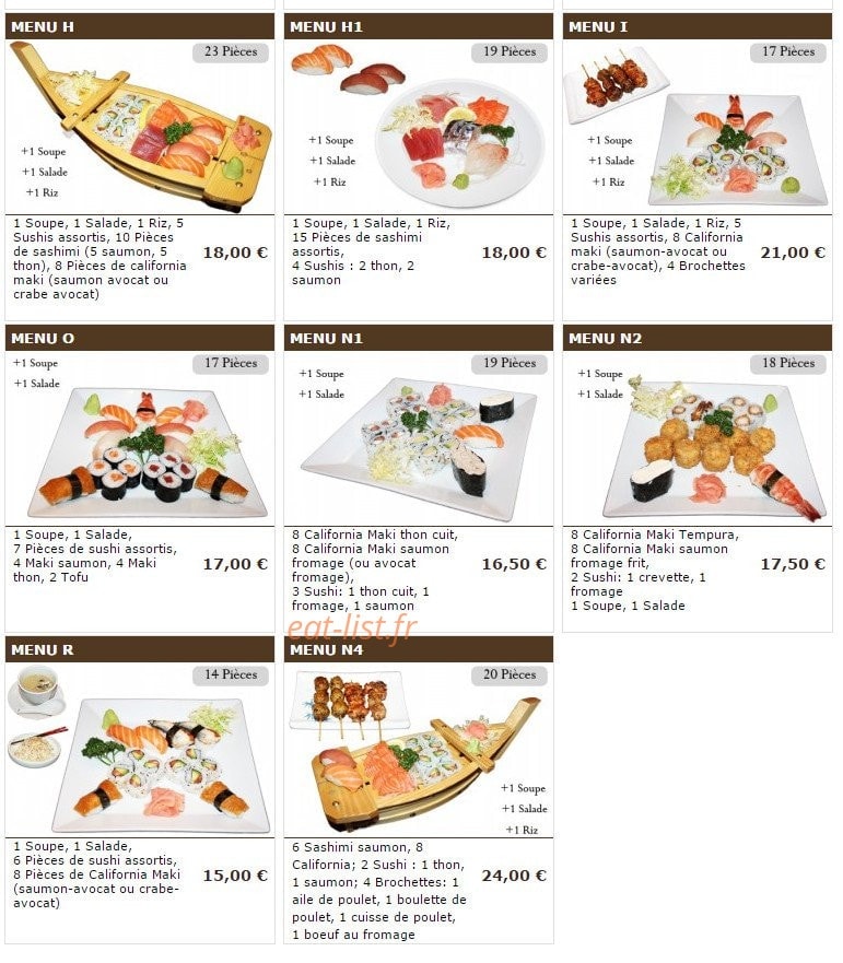 Sushi wako — carte page 3