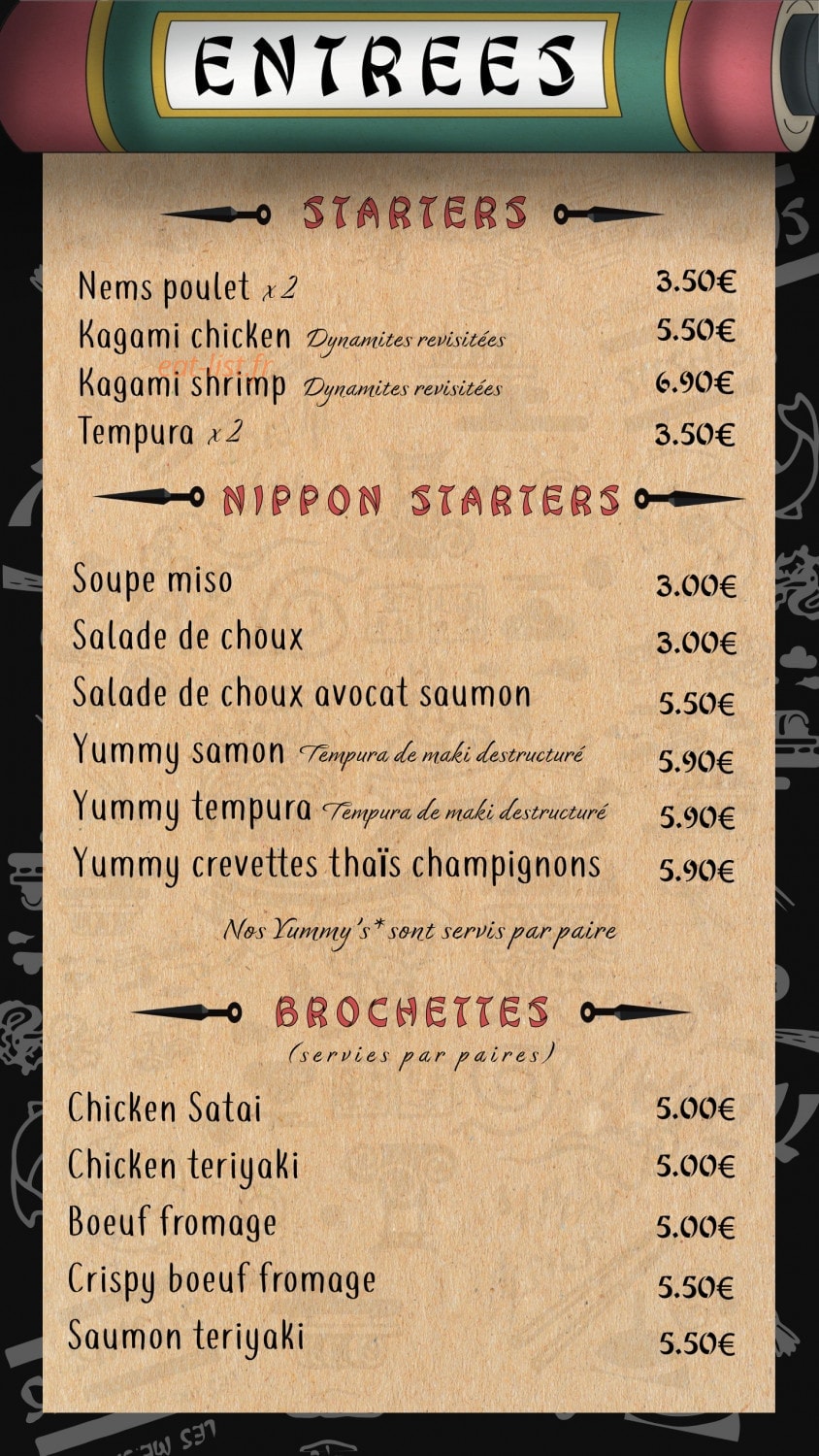 Sushi White — carte page 1