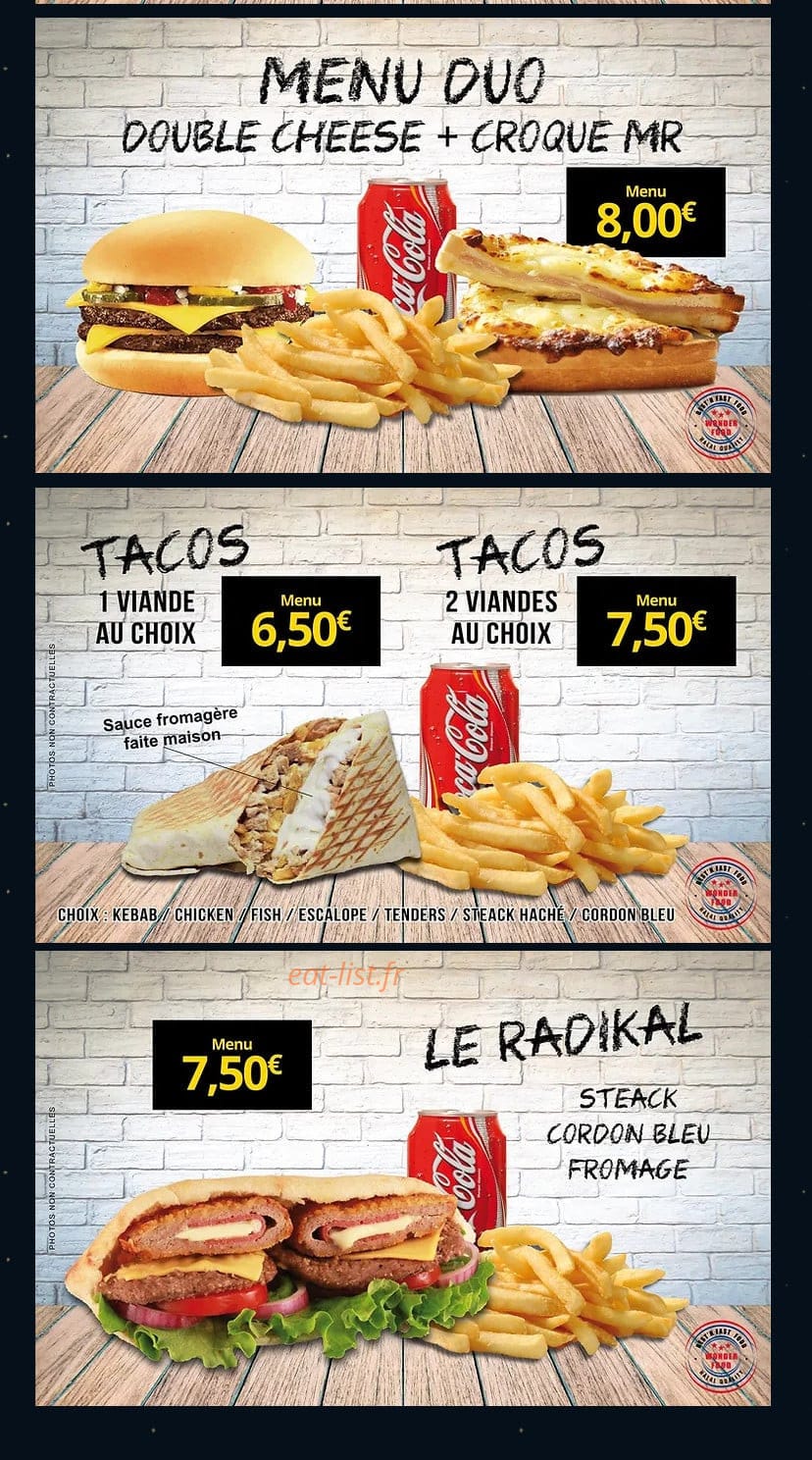 Wonder Food — carte page 2