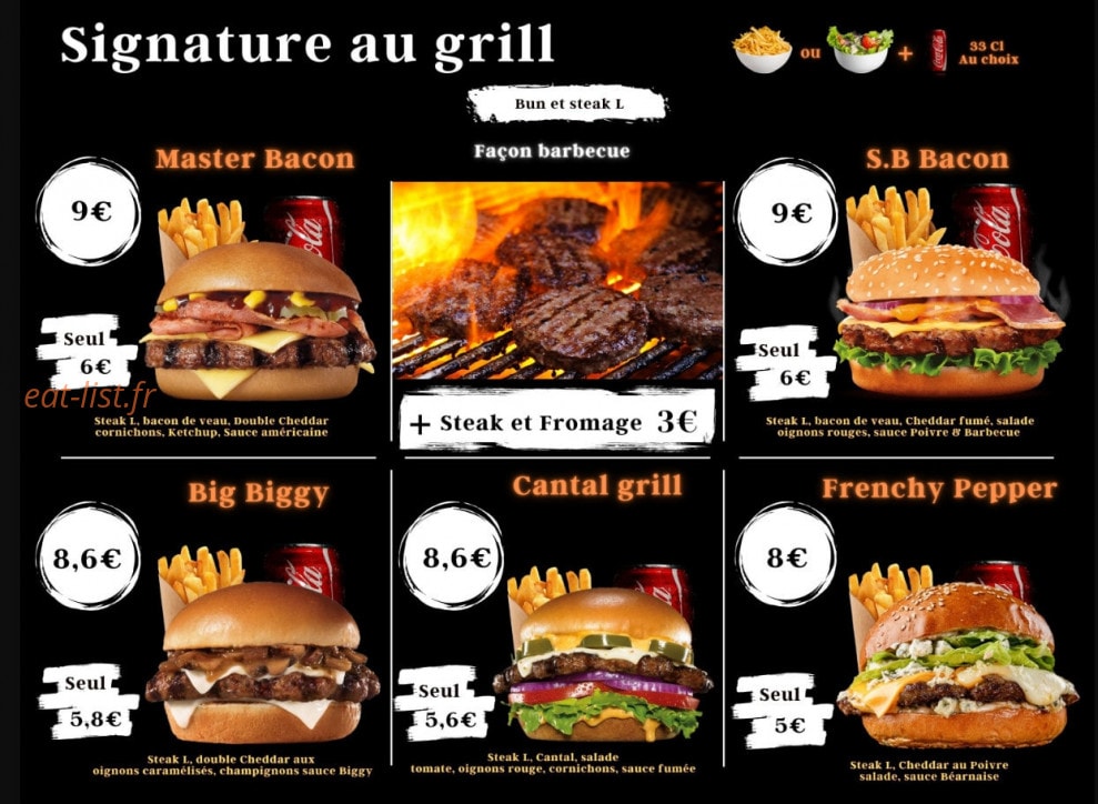 Yankee Burger — carte page 1