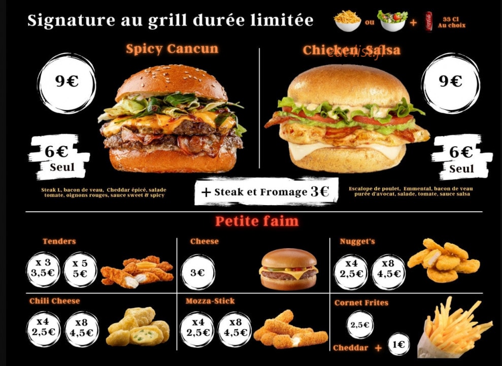 Yankee Burger — carte page 3