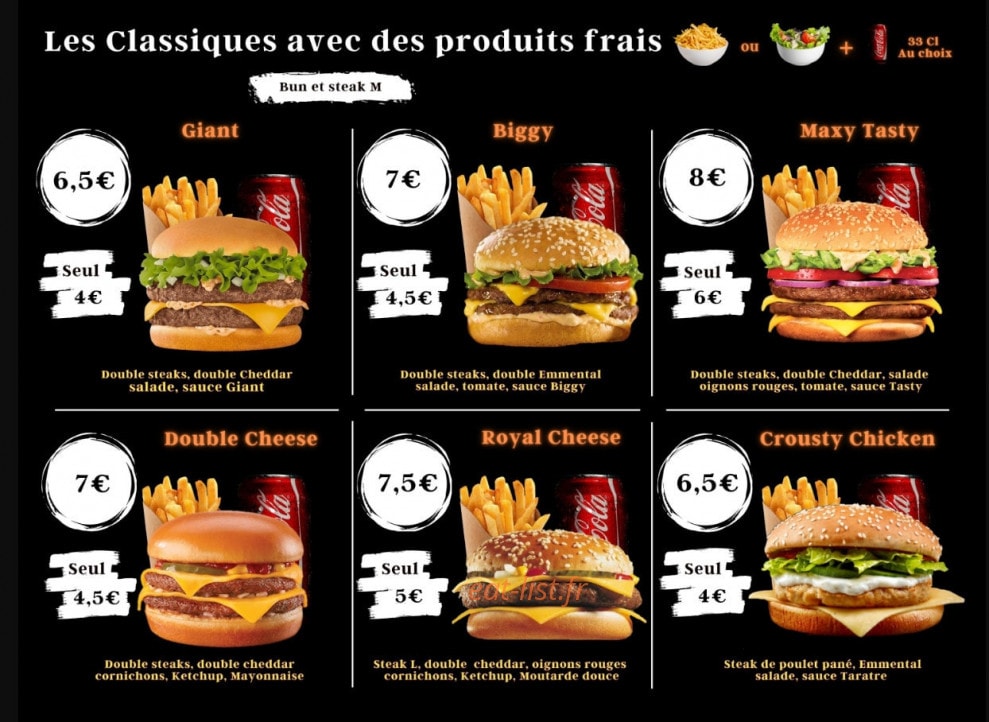 Yankee Burger — carte page 4