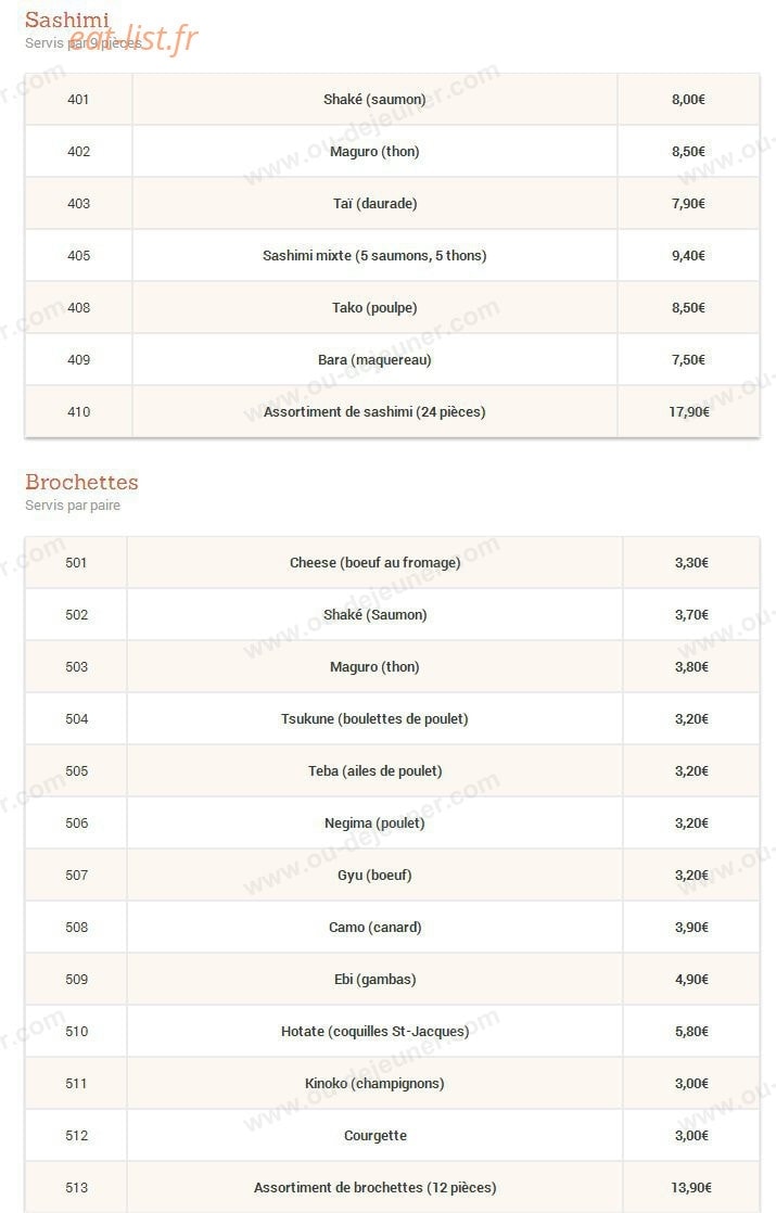 Allo Sushi — carte page 9