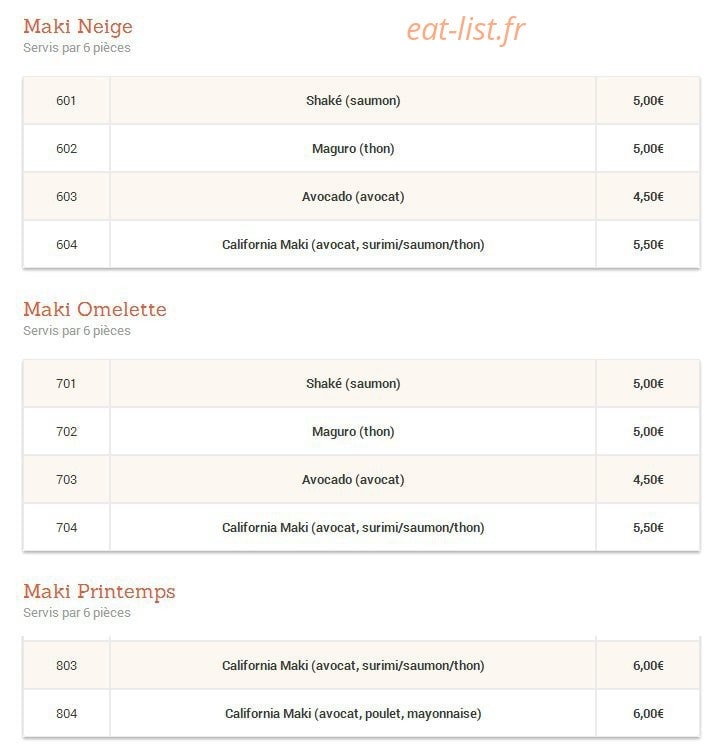 Allo Sushi — carte page 7