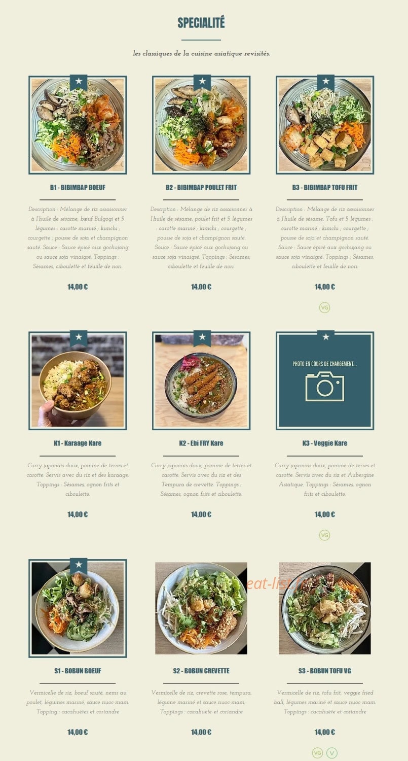 Ama Asian Bistro — carte page 11