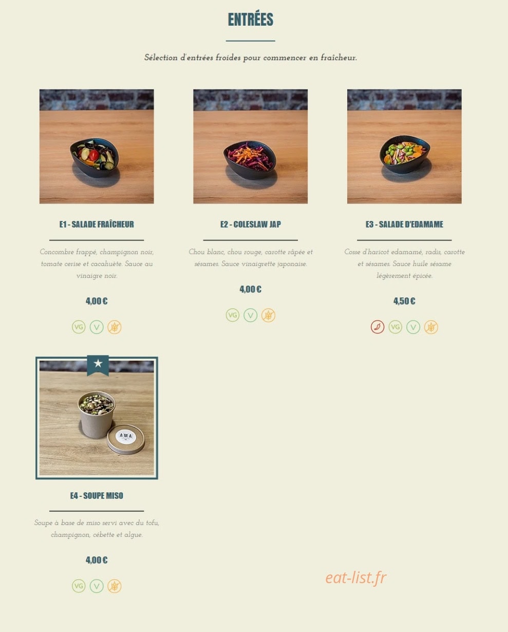 Ama Asian Bistro — carte page 5