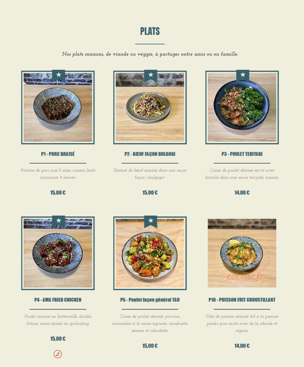 Ama Asian Bistro — carte page 9