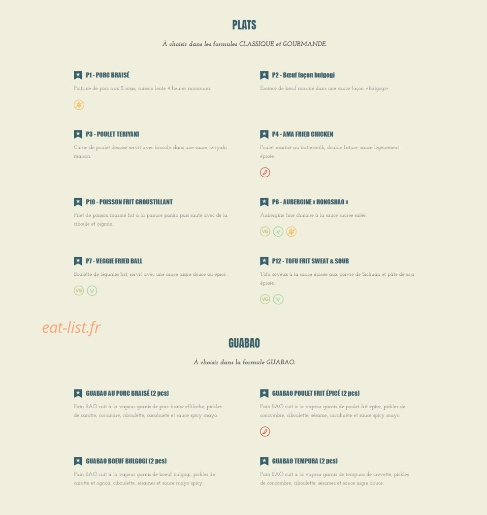 Ama Asian Bistro — carte page 3