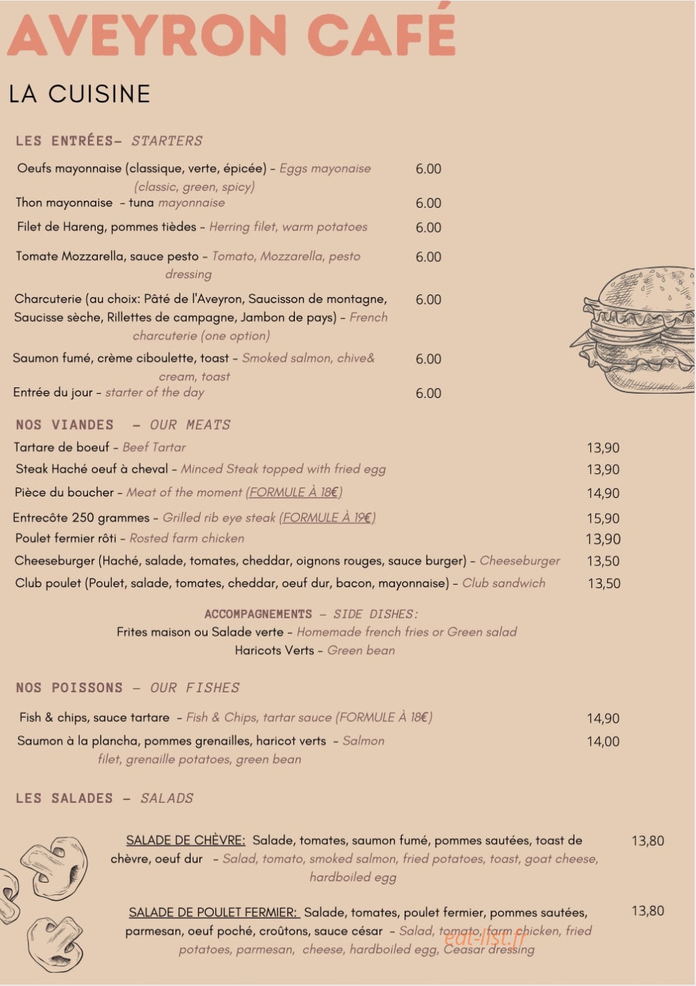 Aveyron Café — carte page 1