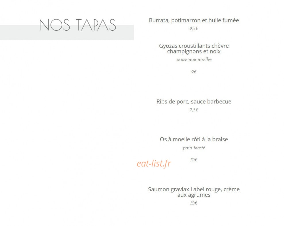 Barbacoa — carte page 1