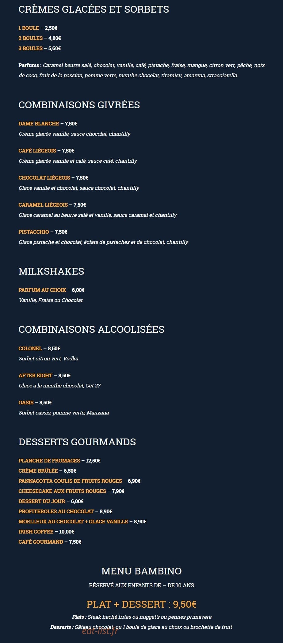 Big Tom Pub — carte page 4
