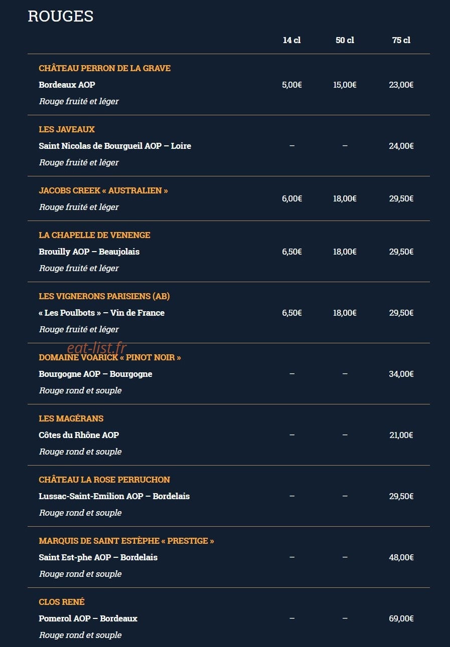 Big Tom Pub — carte page 9