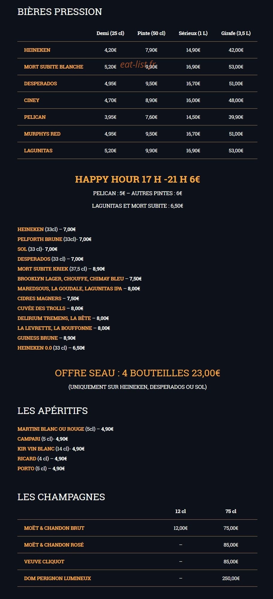 Big Tom Pub — carte page 6