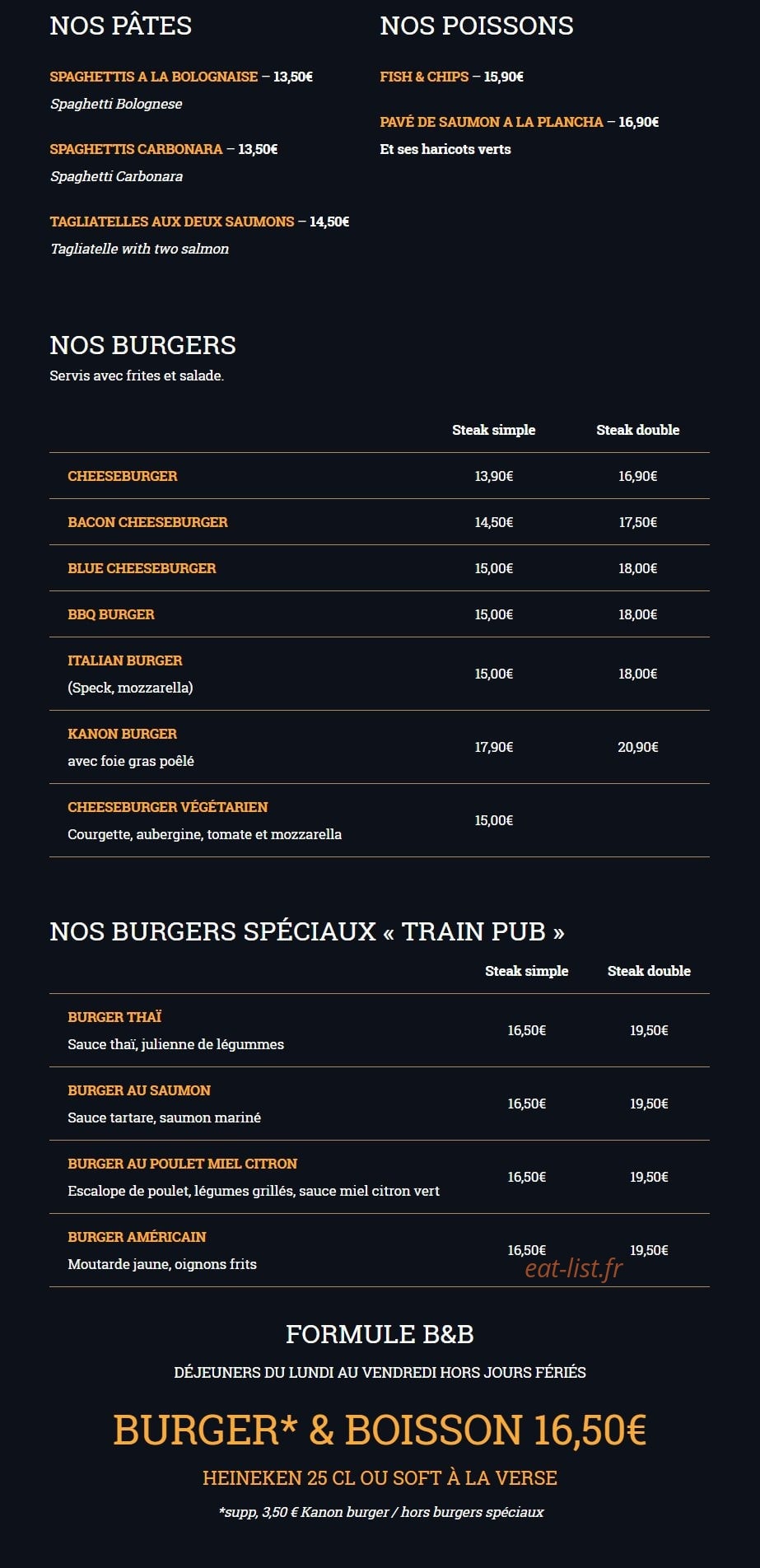 Big Tom Pub — carte page 3