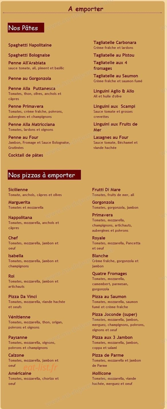 Bistrot Da Vinci — carte page 8