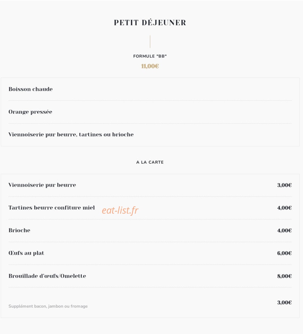 Brasserie Bohême — carte page 4
