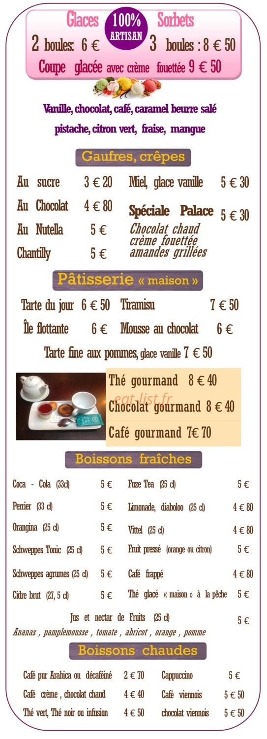 Brasserie du Palace — carte page 2