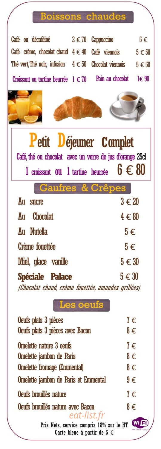 Brasserie du Palace — carte page 7