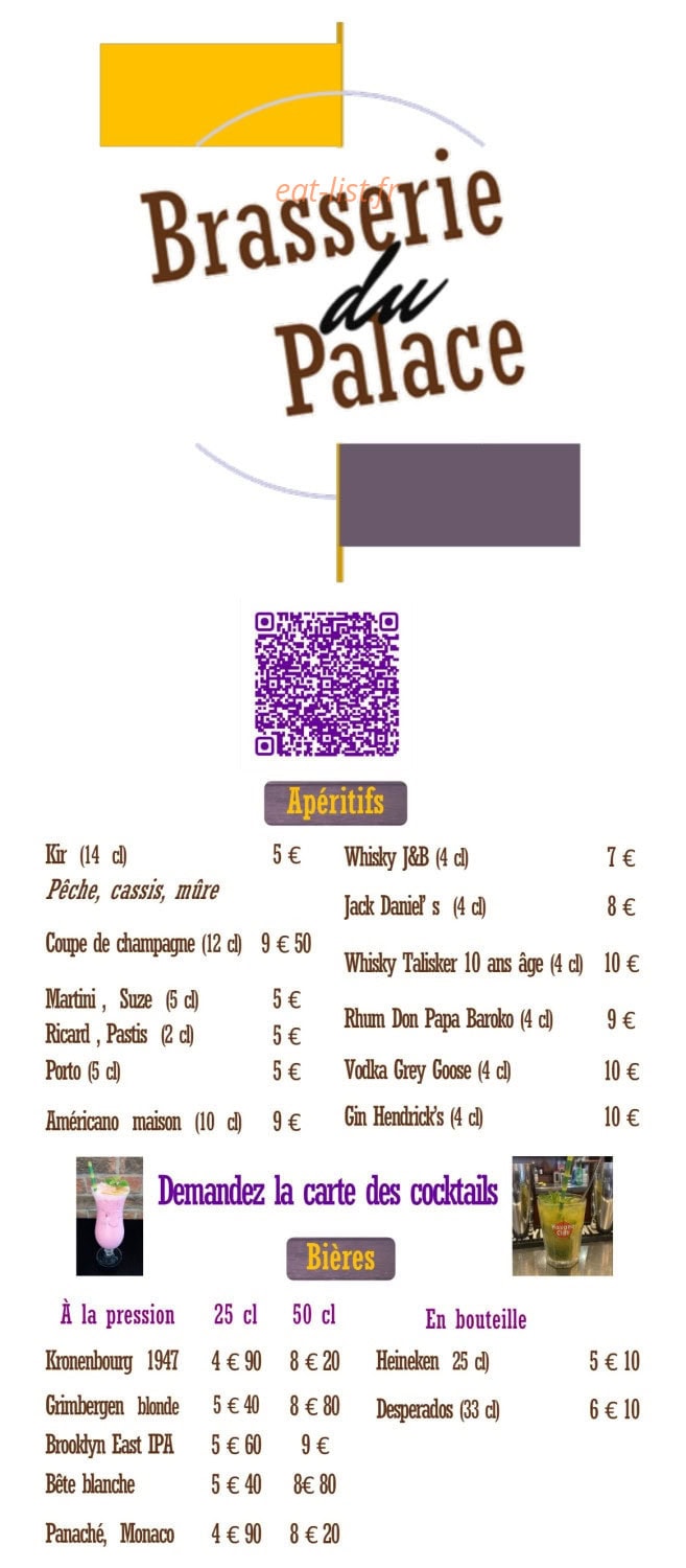 Brasserie du Palace — carte page 11
