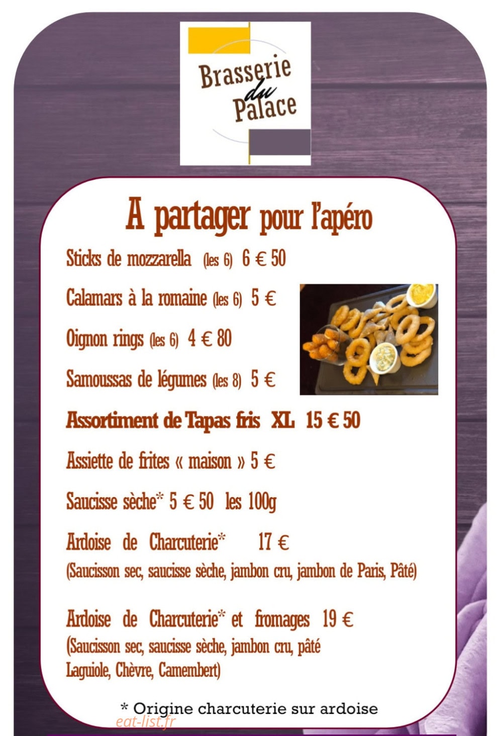 Brasserie du Palace — carte page 4