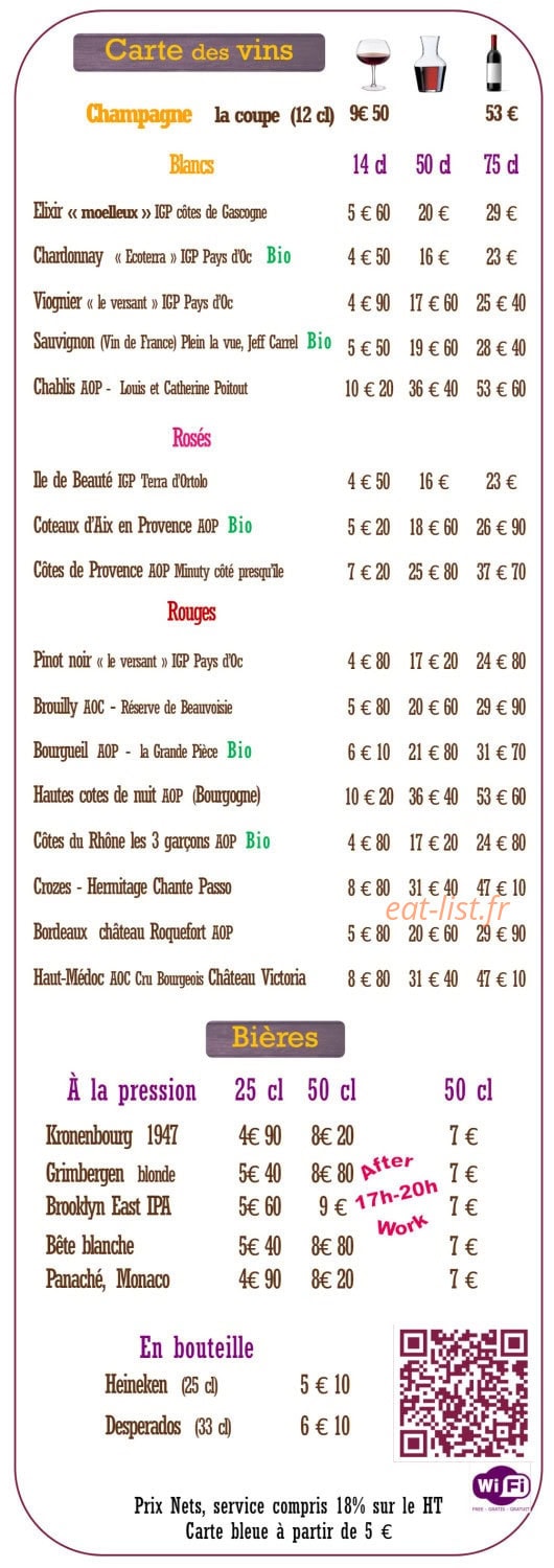Brasserie du Palace — carte page 8