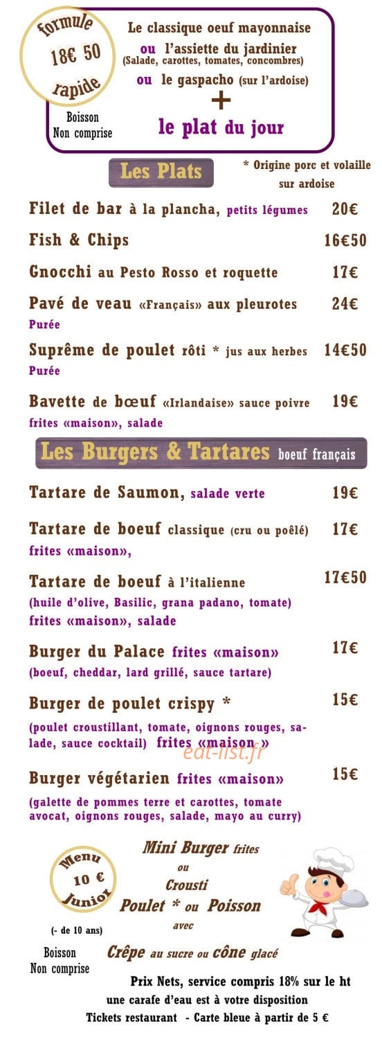 Brasserie du Palace — carte page 10