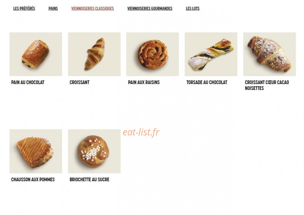 Brioche Dorée — carte page 9
