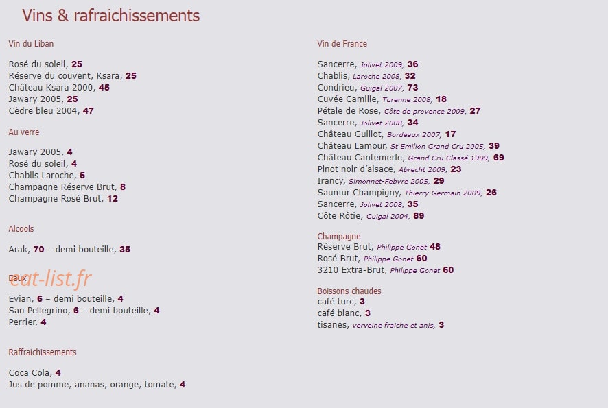 Chez Madeleine — carte page 2