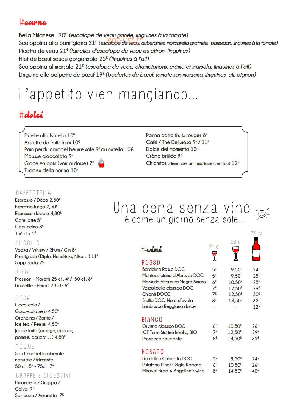 Ciao Bella — carte page 3