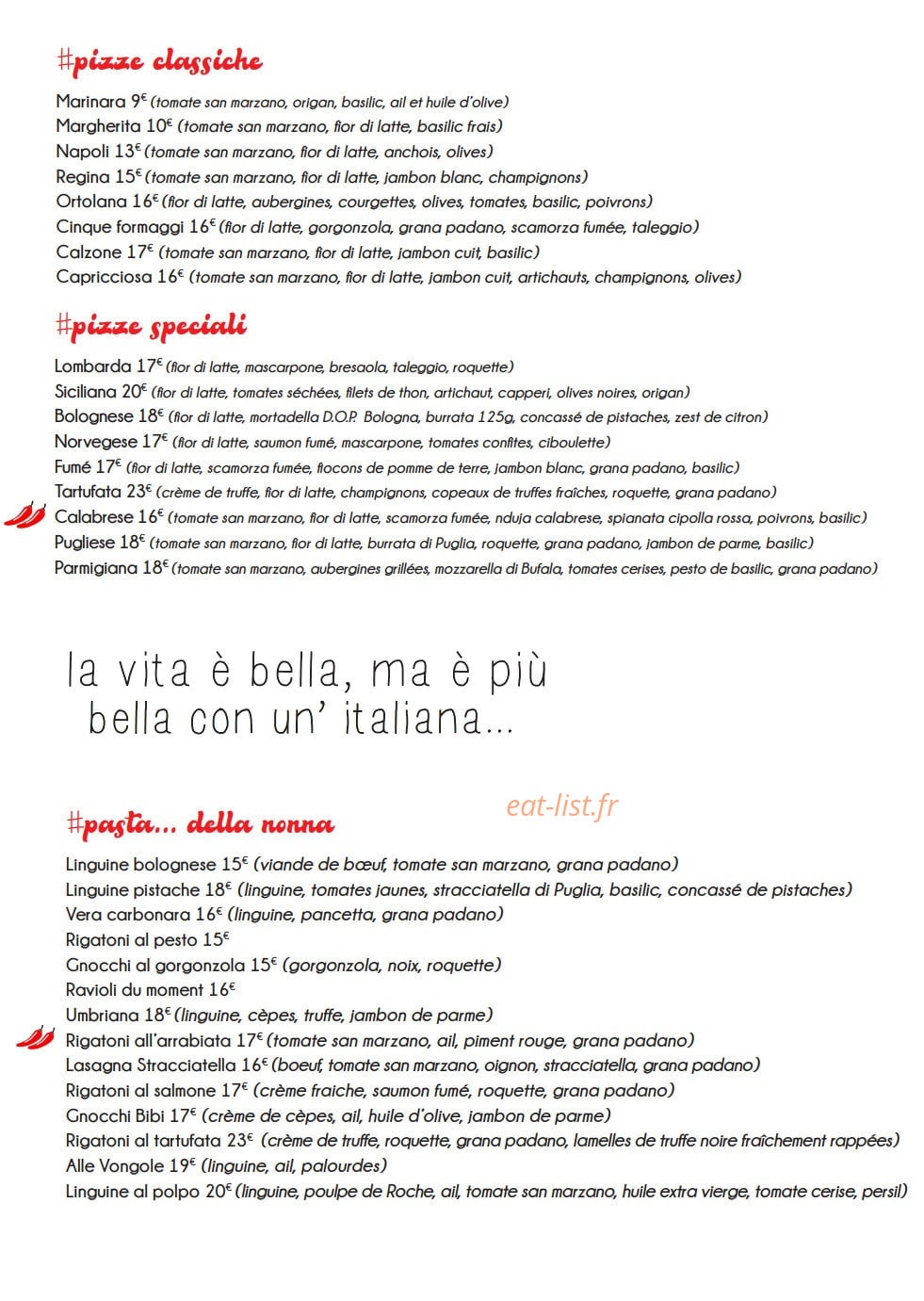 Ciao Bella — carte page 2