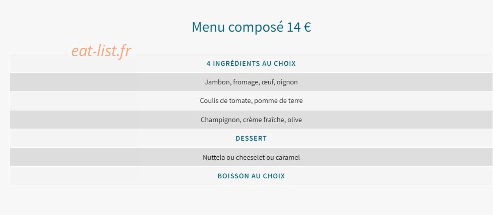 Crêperie Delft — carte page 1