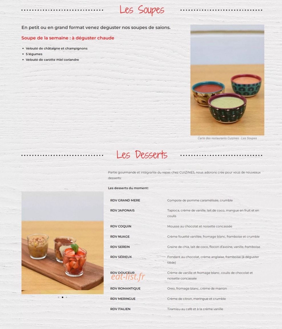 Cuizines — carte page 3