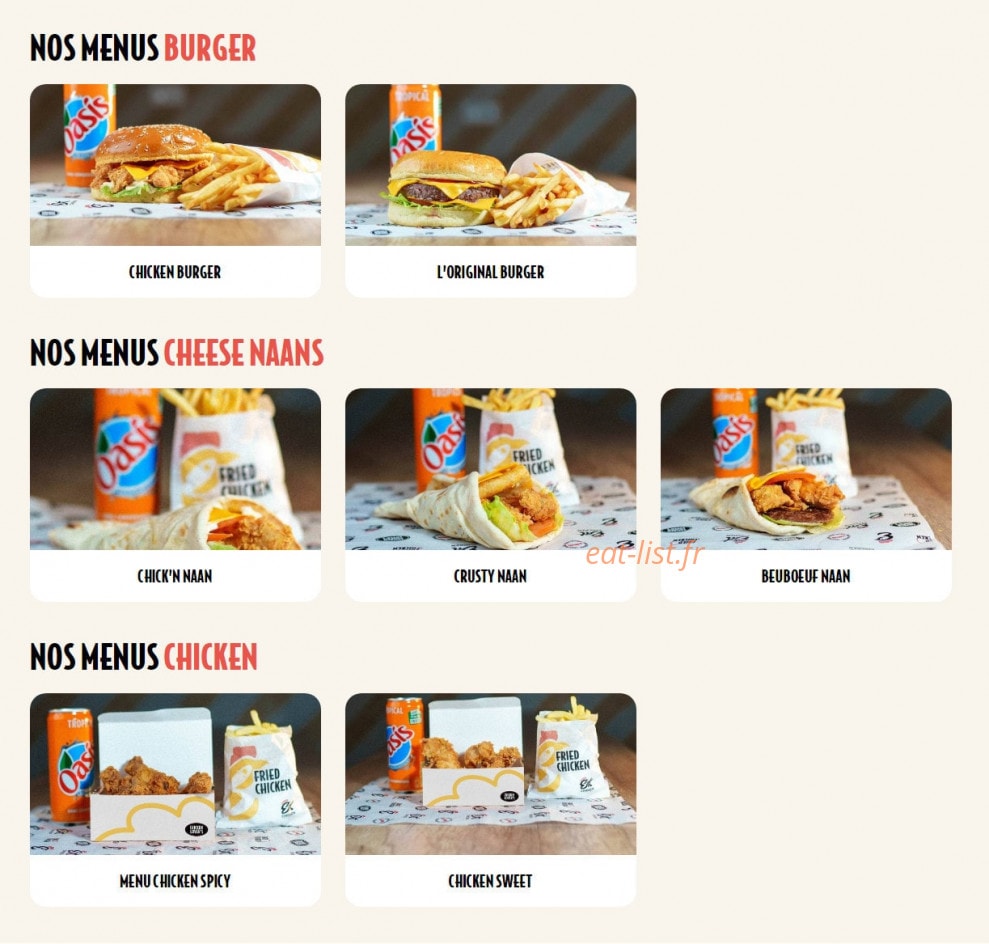 Eat Chicken — carte page 1