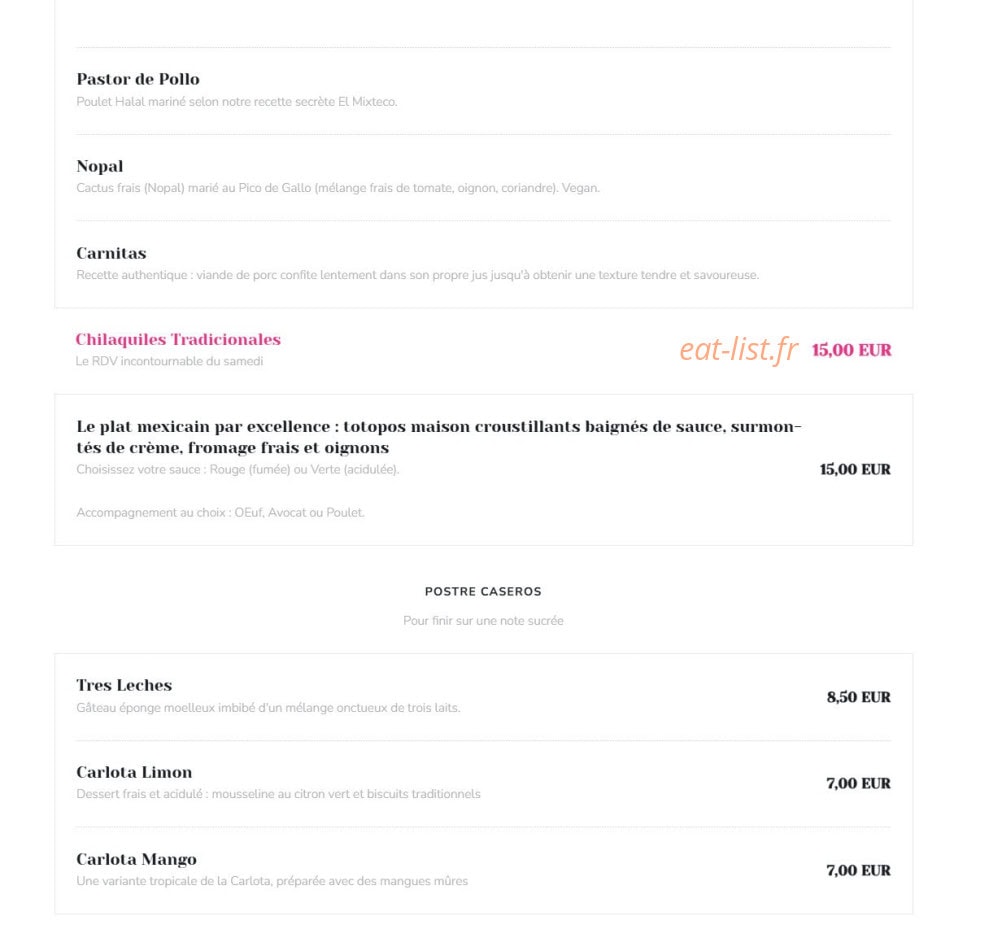 El Mixteco — carte page 3