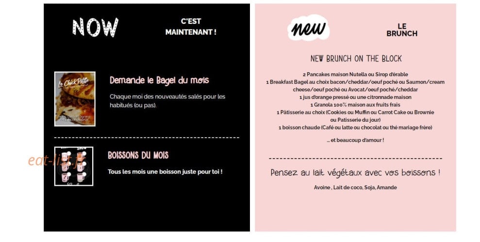 Carte et menu de Emilie and the Cool Kids à Boulogne Billancourt — Menu brunch
