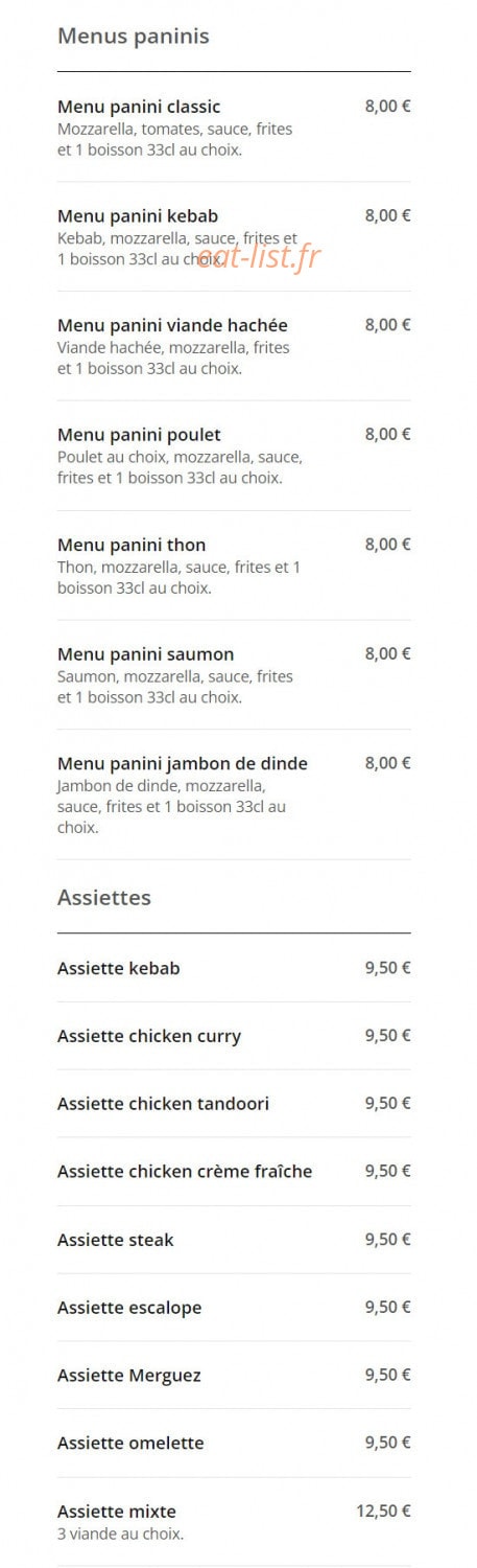 Express Food — carte page 3