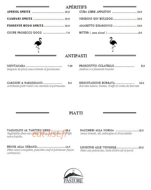 Fratelli Pastore — carte page 1