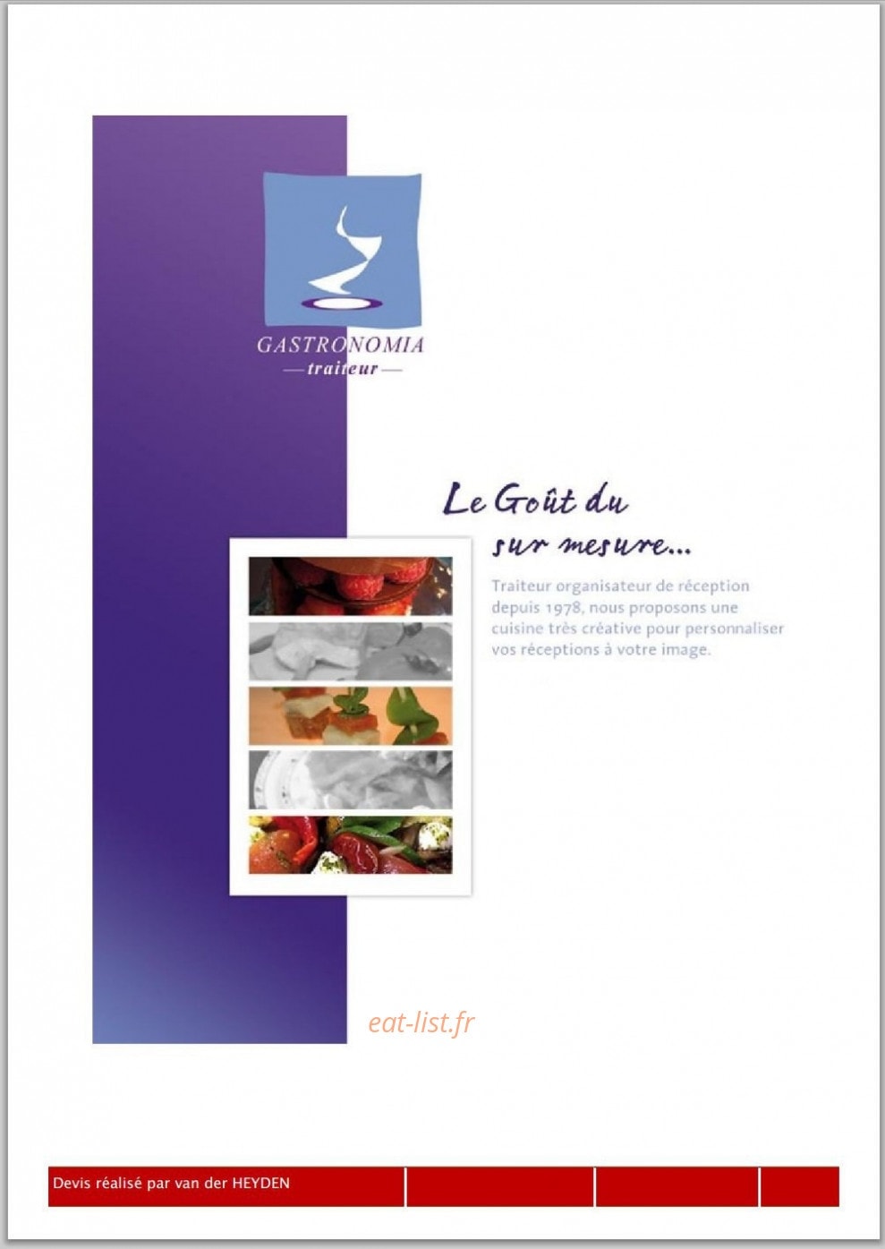 Gastronomia Traiteur — carte page 1