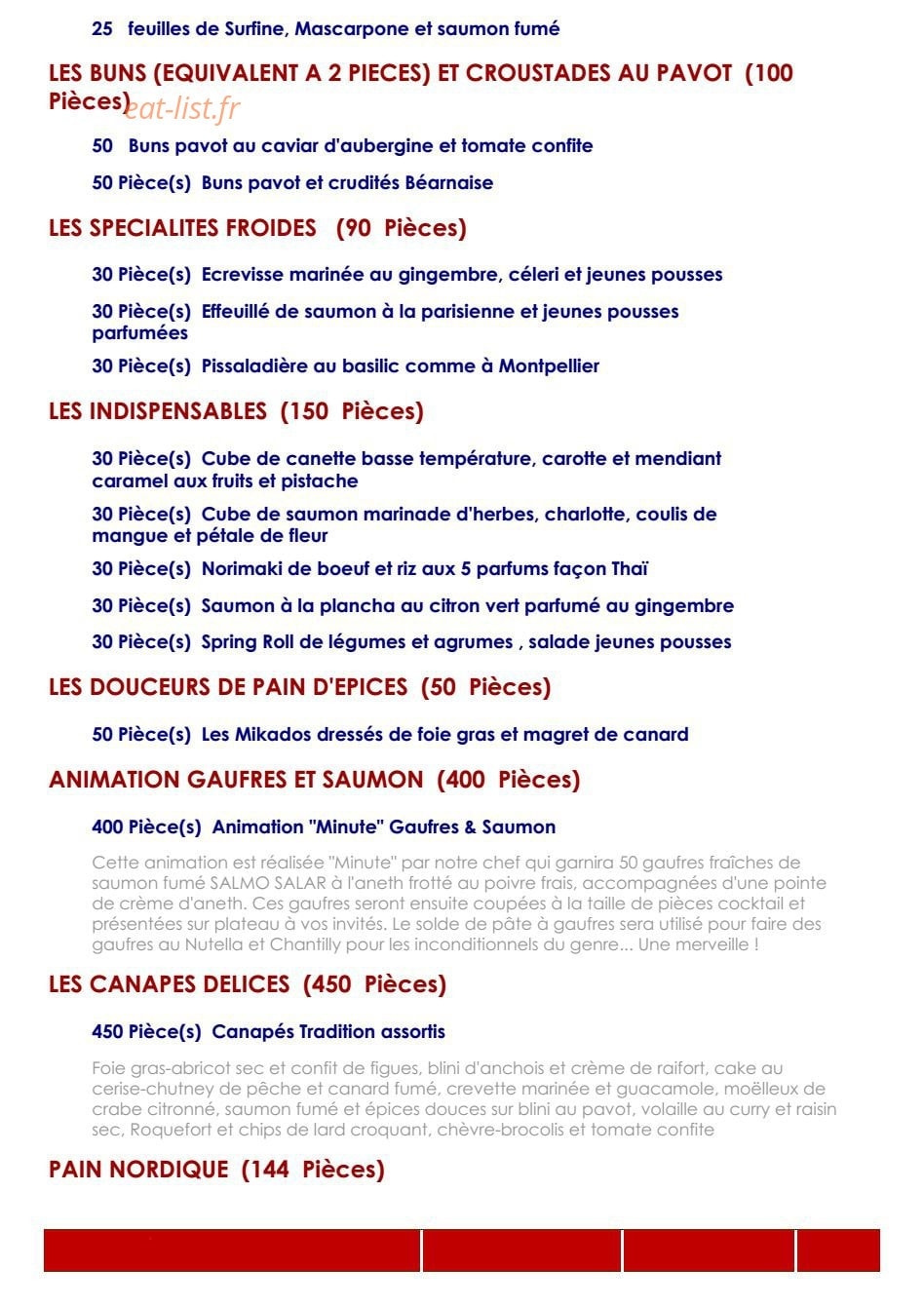 Gastronomia Traiteur — carte page 6