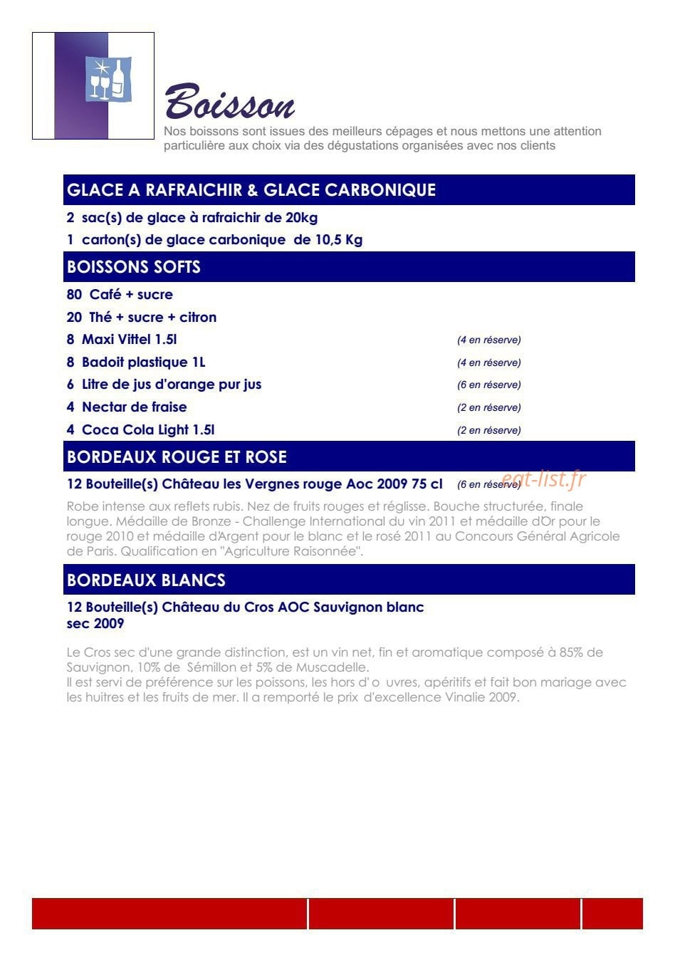 Gastronomia Traiteur — carte page 10