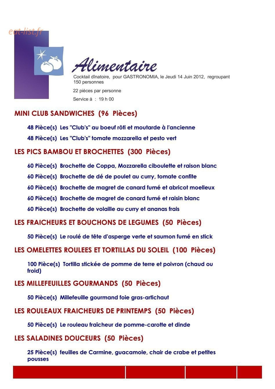 Gastronomia Traiteur — carte page 5