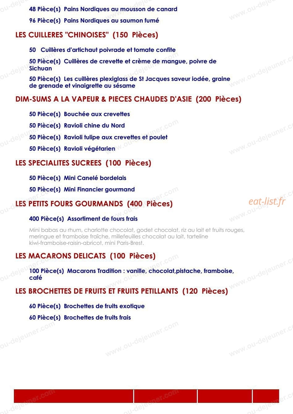 Gastronomia Traiteur — carte page 7