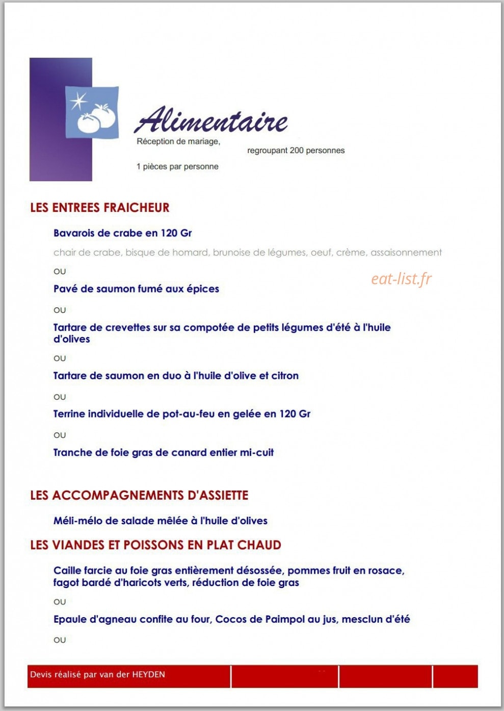 Gastronomia Traiteur — carte page 2