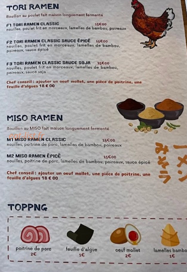 Go ramen — carte page 1