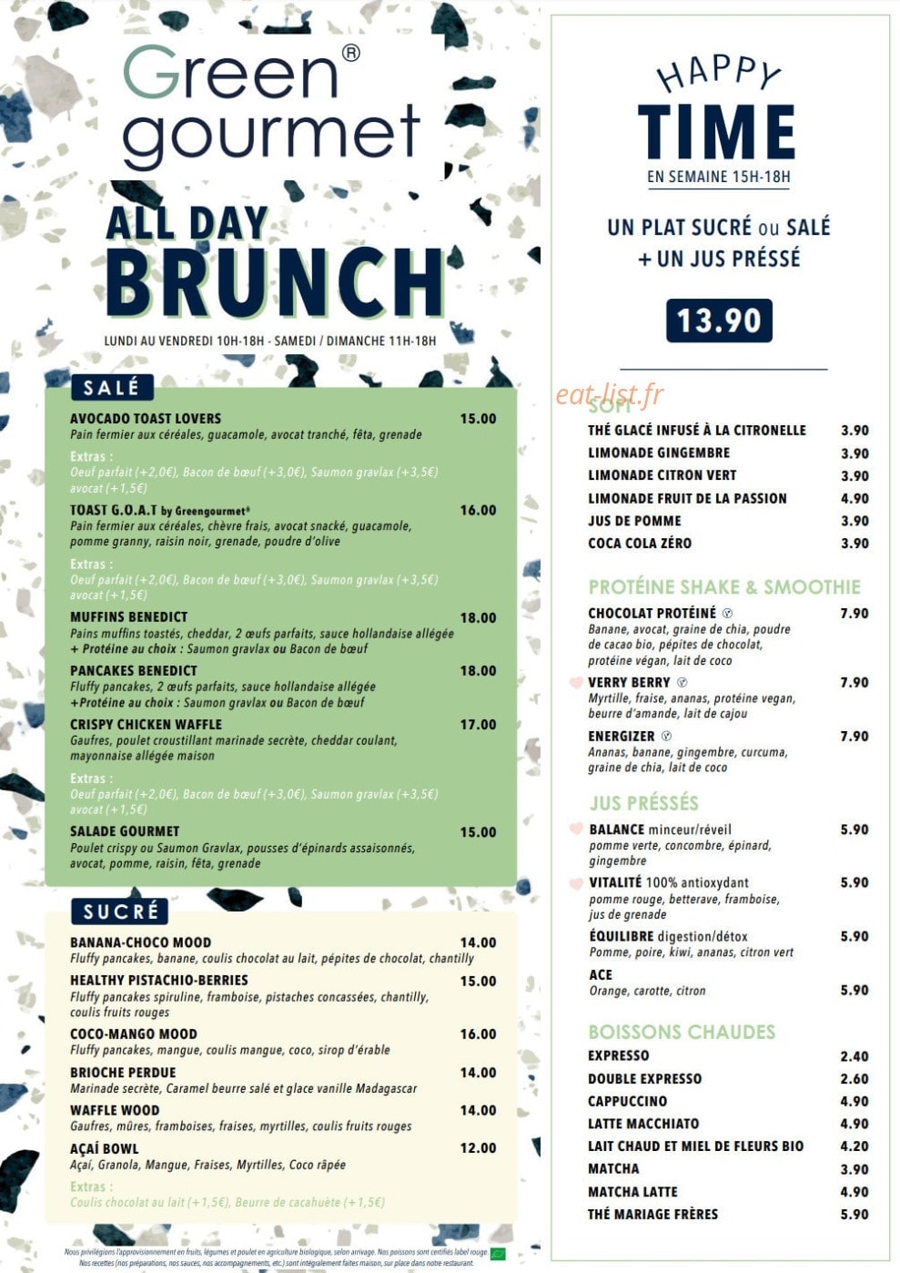 Green gourmet — carte page 2