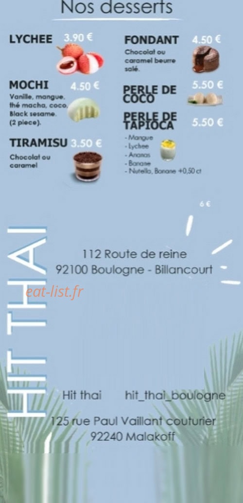 Hit Thaï — carte page 6