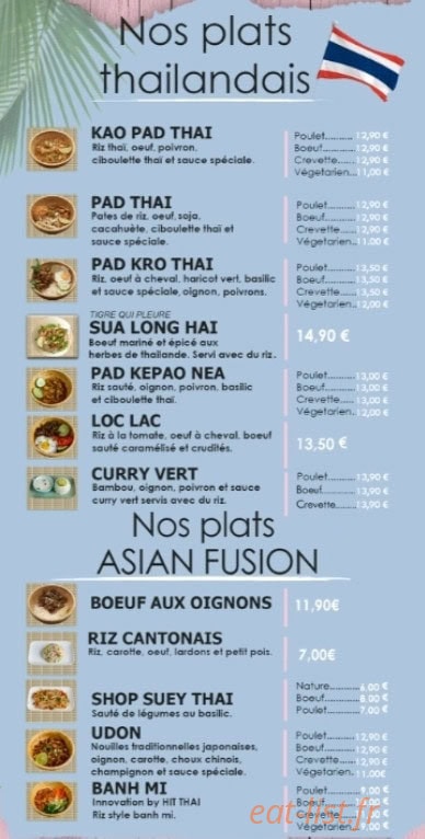 Hit Thaï — carte page 2